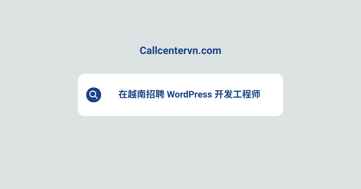 在越南招聘 WordPress 开发工程师 | THIENTU 天图猎头服务