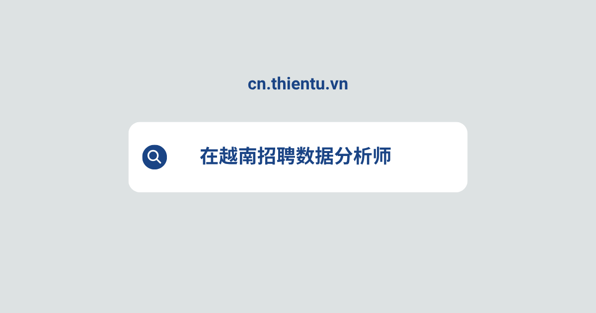 在越南招聘数据分析师 